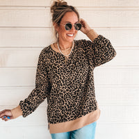 Taylor Leopard Pullover-Beige