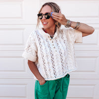 Billie Cable Knit Top - IVORY