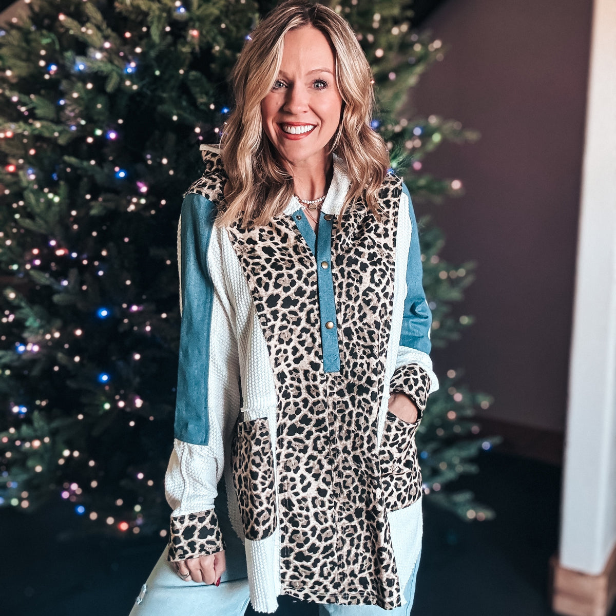 Ellary Leopard & Denim Hoodie