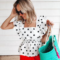 Spot Me Statement Blouse - WHITE