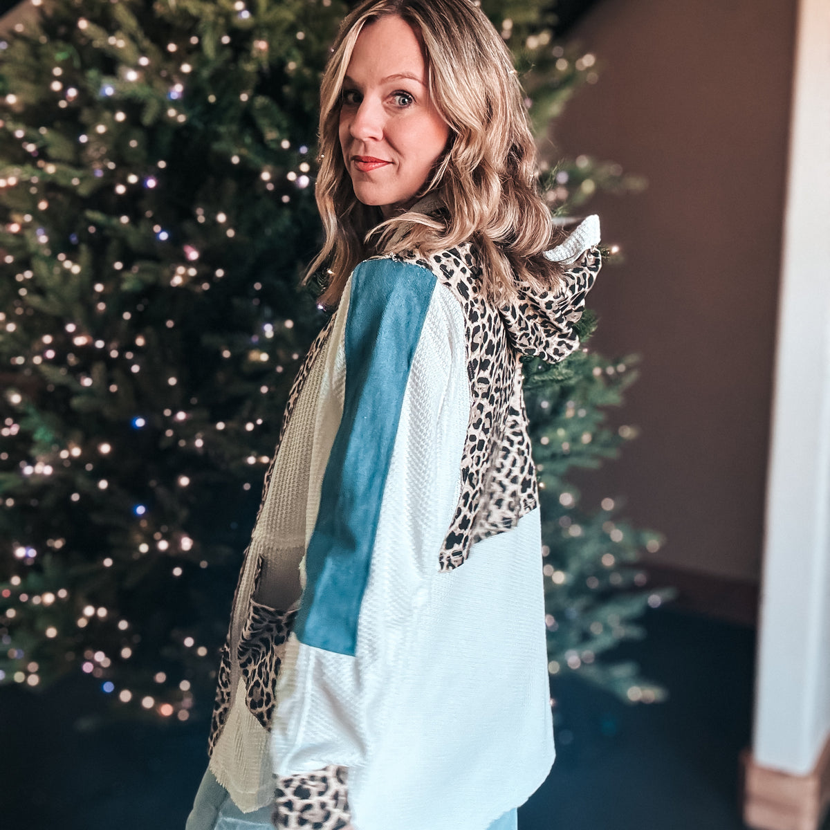 Ellary Leopard & Denim Hoodie