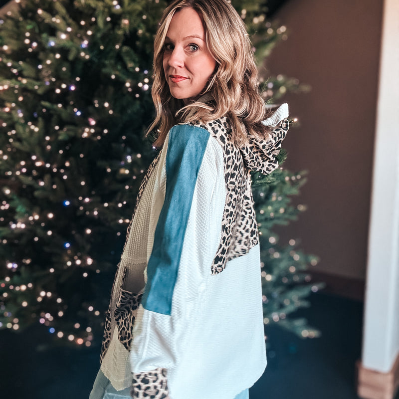 Ellary Leopard & Denim Hoodie