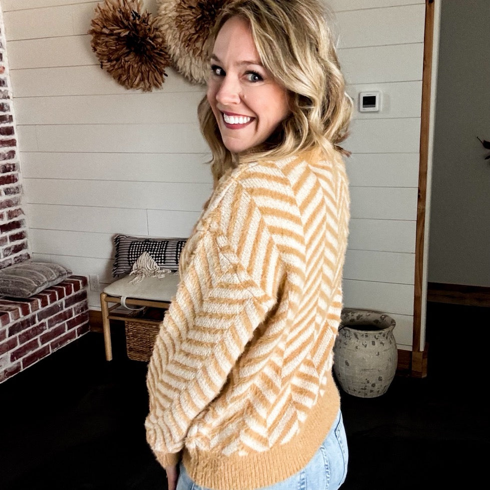 Harper Herringbone Turtleneck Sweater