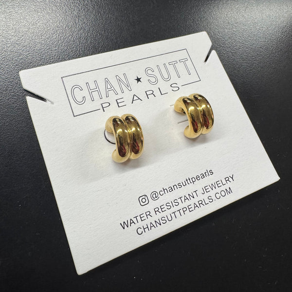 Double Gold Hoops