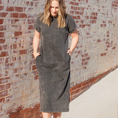 Emily Essential T-shirt Dress - BLACK