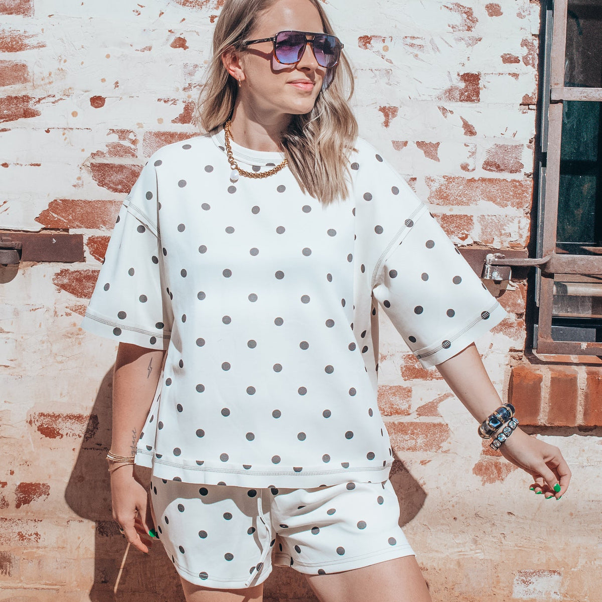 Scuba Summer Polka Dotted Set - CREAM