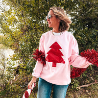 Red Glitter Tree Sweatshirt