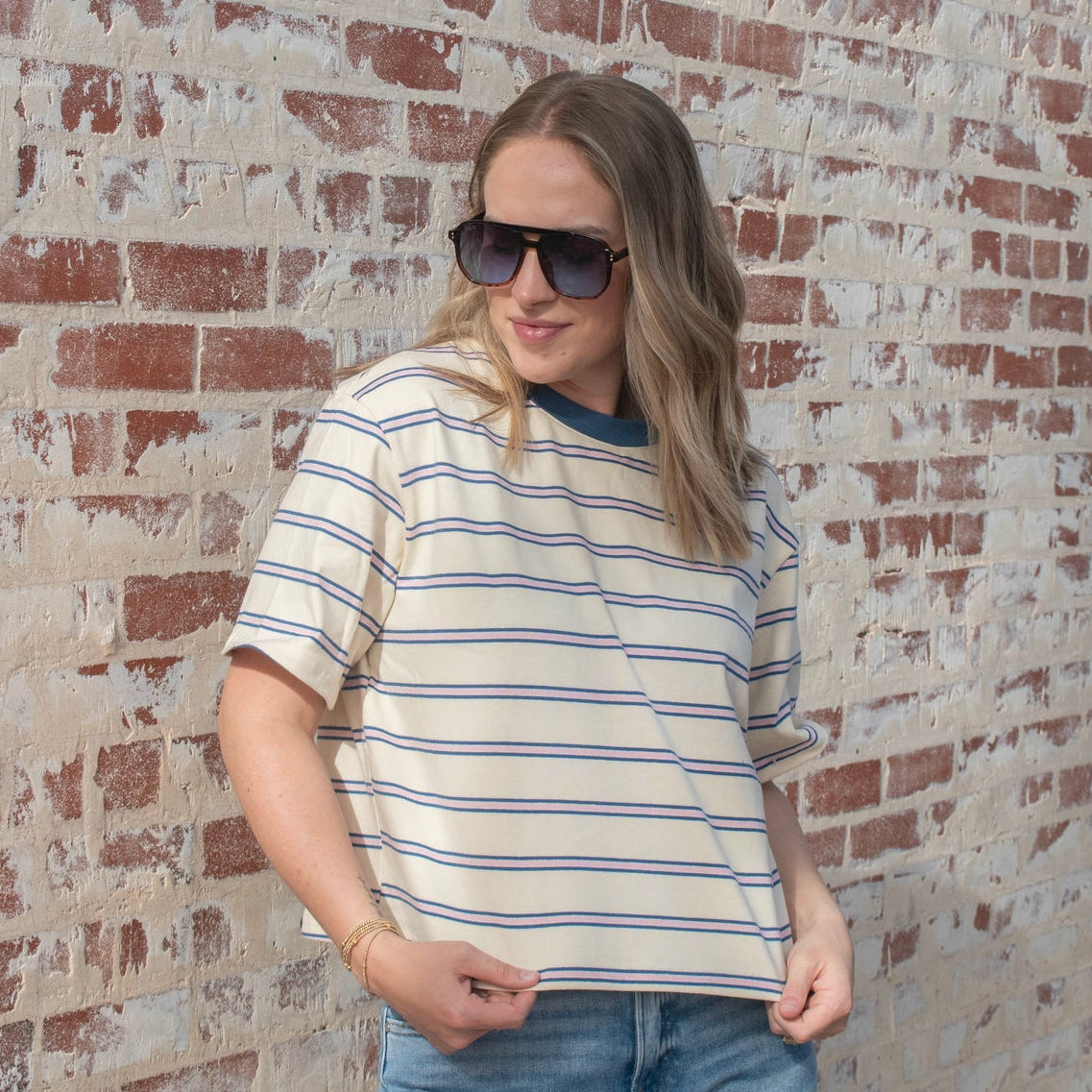 Dawson Daily Top - IVORY/BLUE
