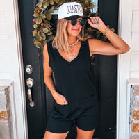 Tailgate Romper - BLACK