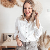 Carrie Tencel Button Down - CREAM