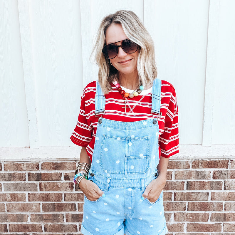 Americana Striped Top - RED