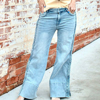 Brooks Braided Wide Leg Jeans