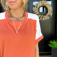 Kendall Waffle Tunic - CORAL
