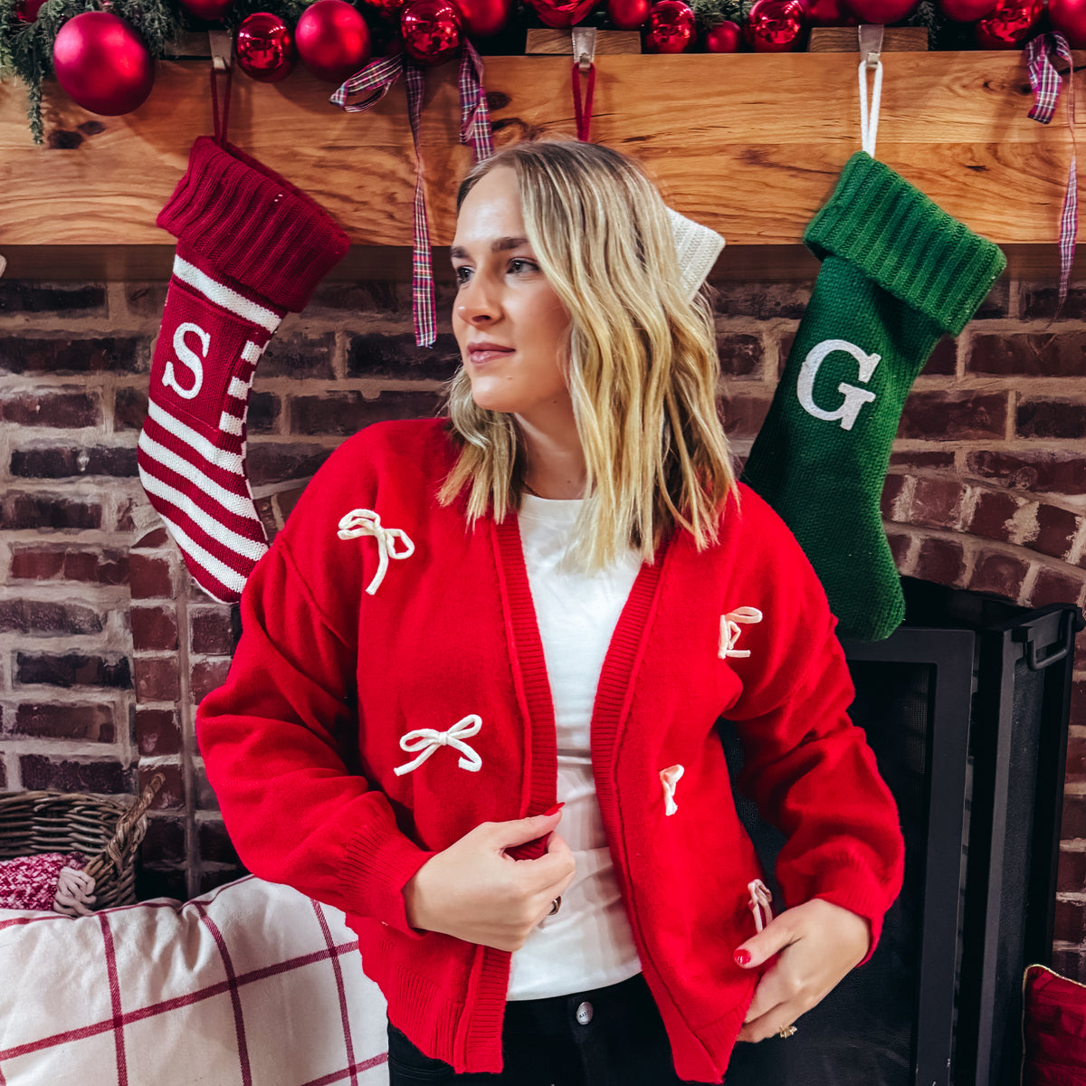 Ribbons and Bows Cardigan - RED