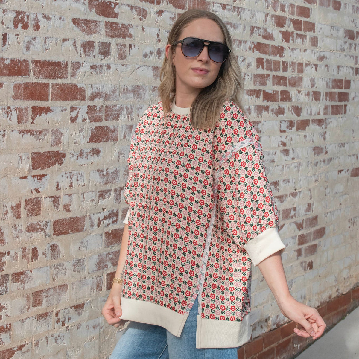 Field of Florals Top - RED