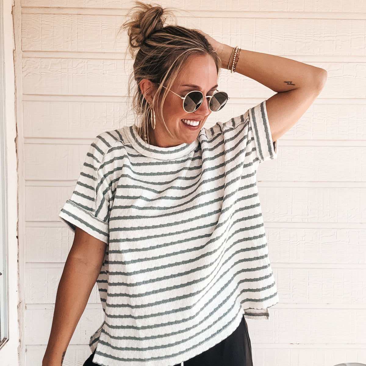 Bethany Boxy Top- Grey