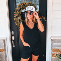 Tailgate Romper - BLACK