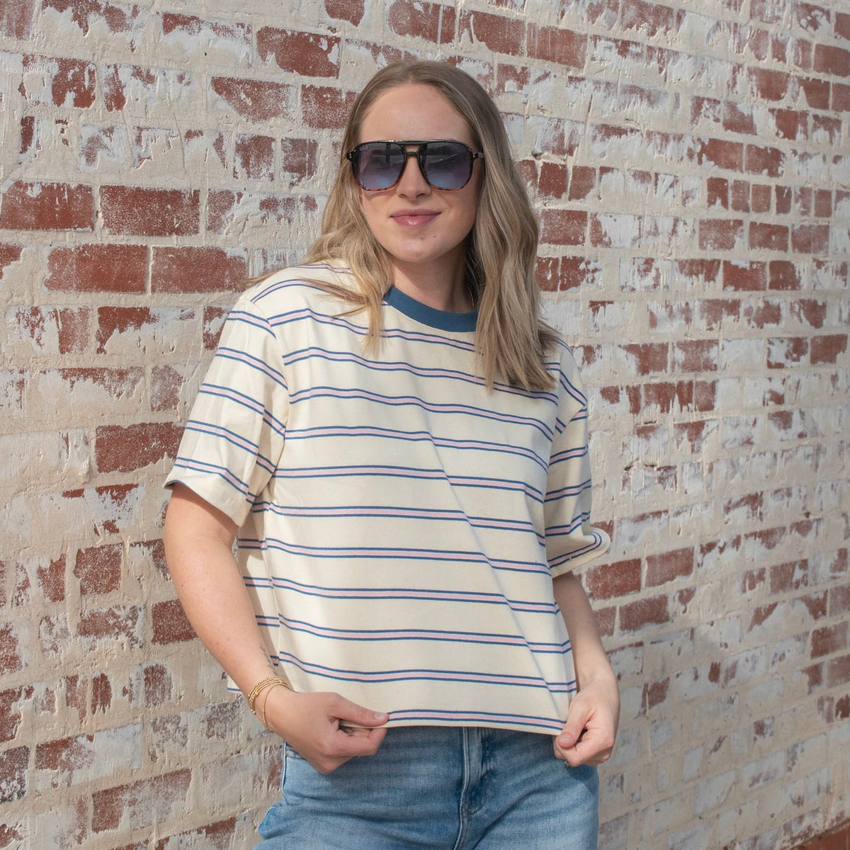 Dawson Daily Top - IVORY/BLUE