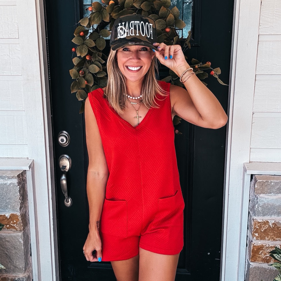 Tailgate Romper - RED