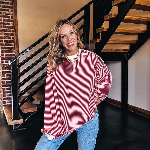 Peppermint Long Sleeve - RED