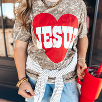 Camo Jesus Heart Tee