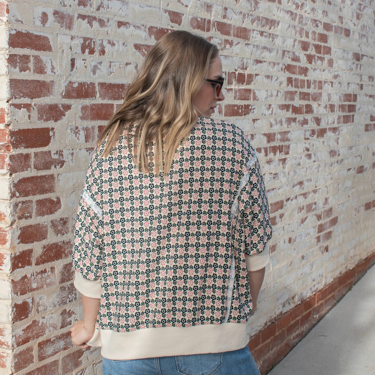 Field of Florals Top - NAVY