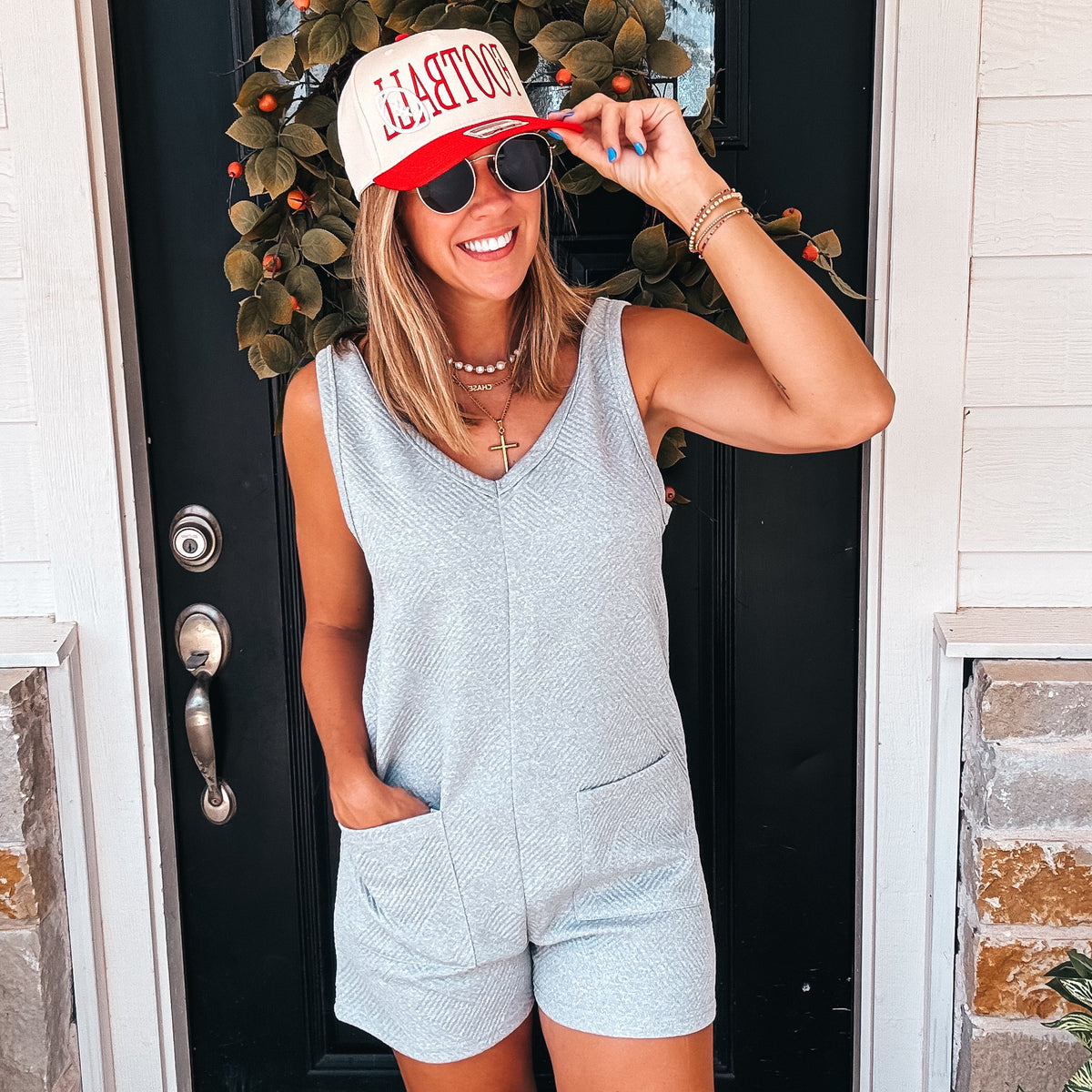 Tailgate Romper - GREY