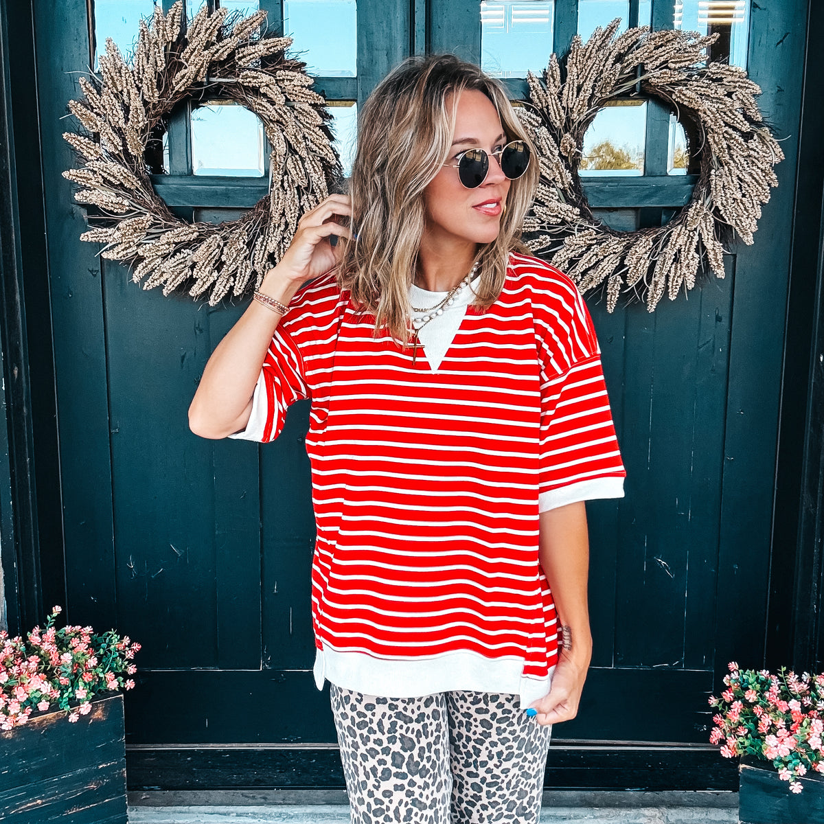 Rad in Red Oversized Terry Top