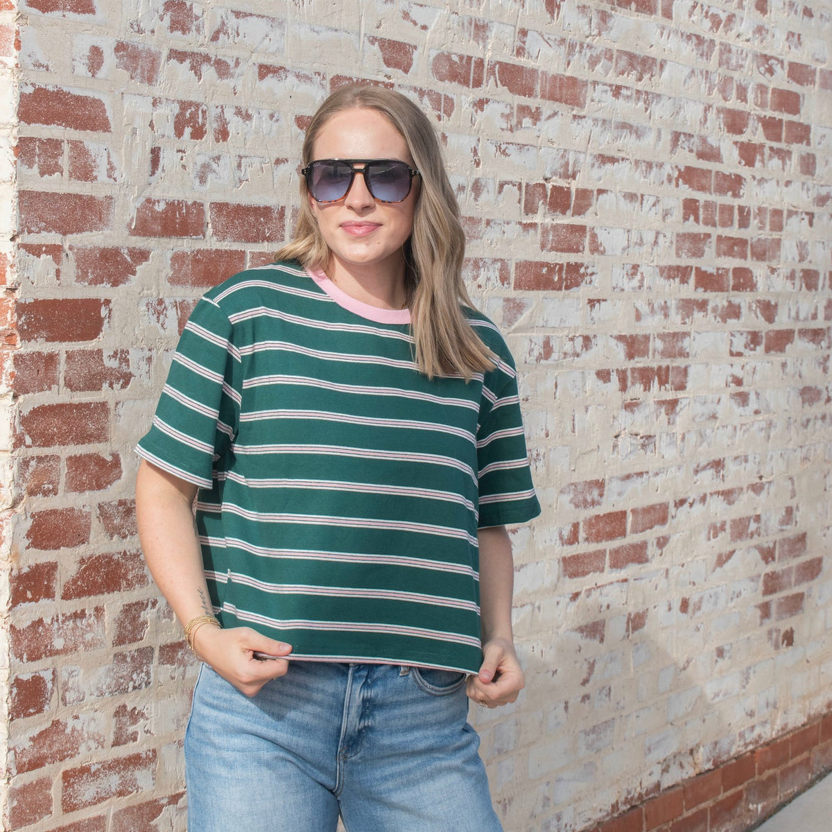 Dawson Daily Top - GREEN/PINK