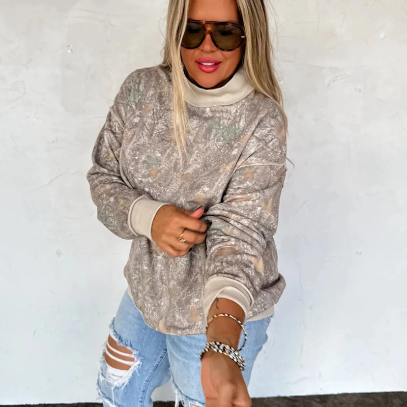 Miller Mock-neck Pullover- CAMO