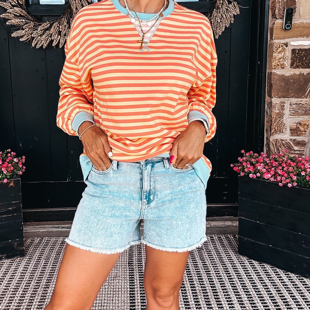 Hallie Cut-Off Denim Shorts