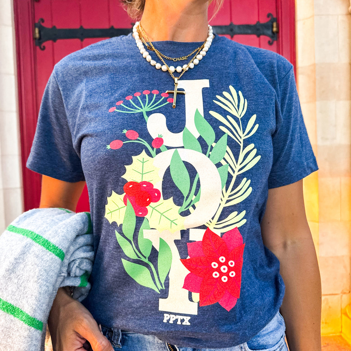 Joy Poinsetta Tee