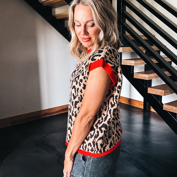 Loud in Leopard Sweater Vest