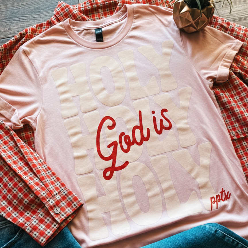 God is Holy Peach Tee