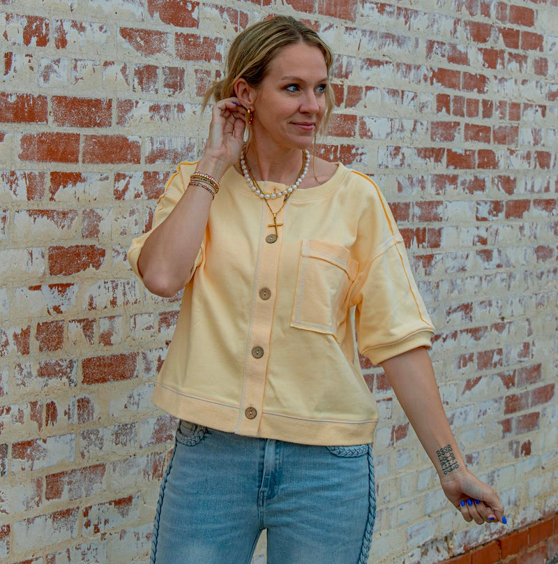 Believer Button Up Blouse - BUTTER