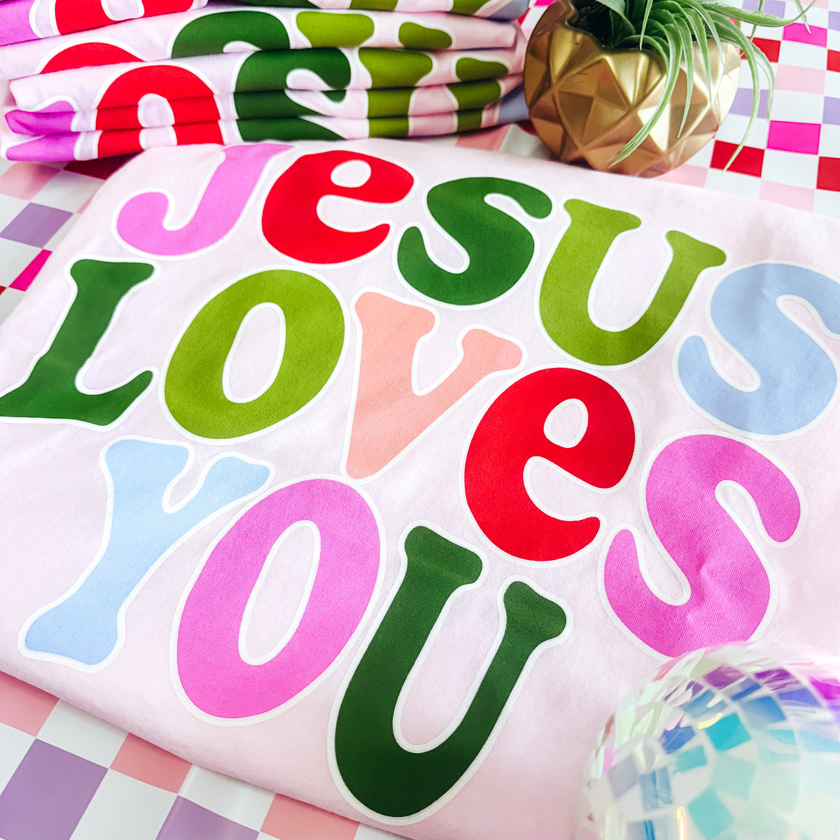 Jesus Loves You Pink Tee