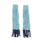 Veronica Thick Stripe Mixed Luxe Beads Fringe Earrings - LIGHT BLUE