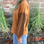October Striped Sleeve Top