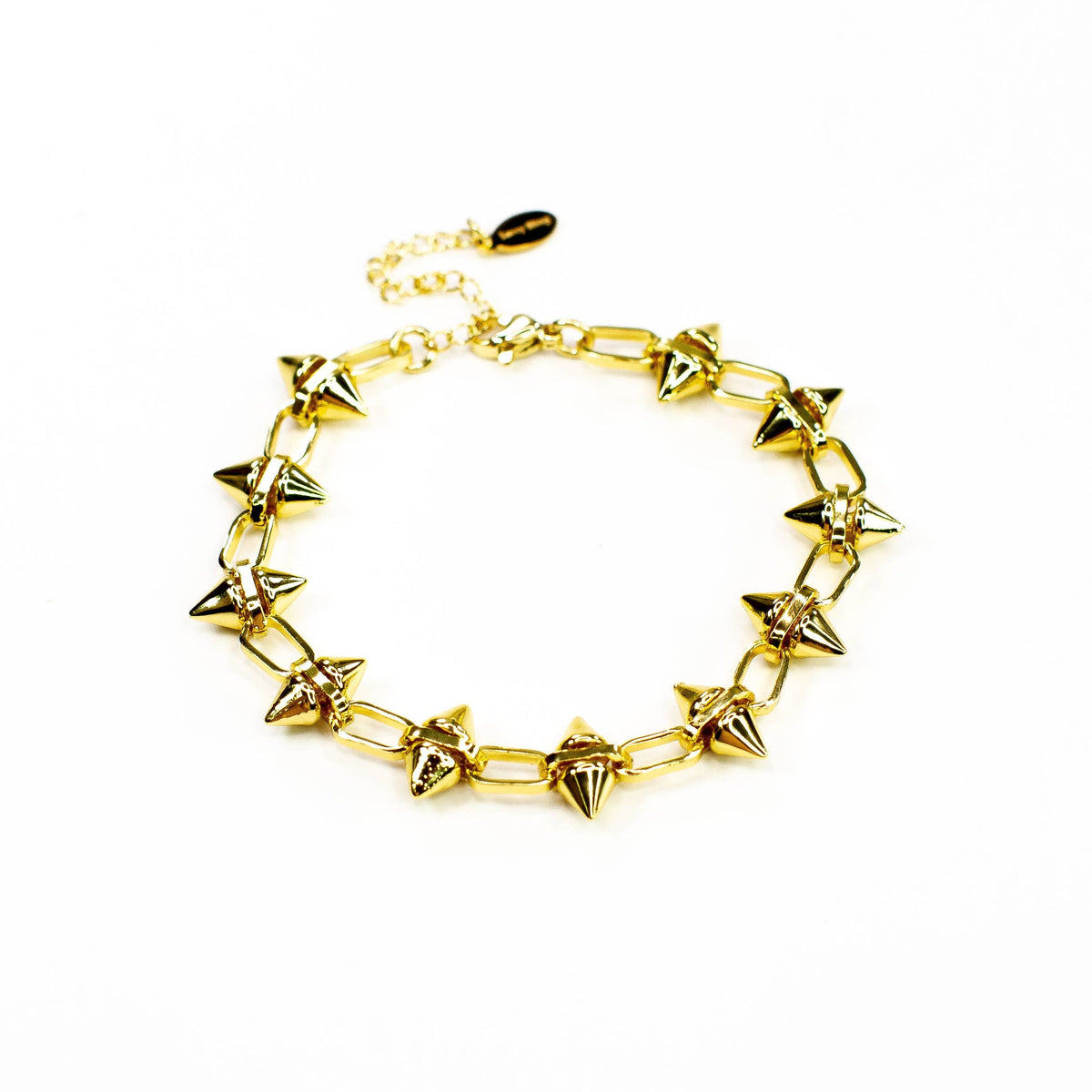 Edgy Spike Gold Bracelet