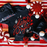 Merry and Bright Black Tee