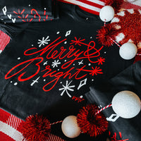 Merry and Bright Black Tee