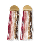 Blush Stripe Fringe Earrings Ink + Alloy
